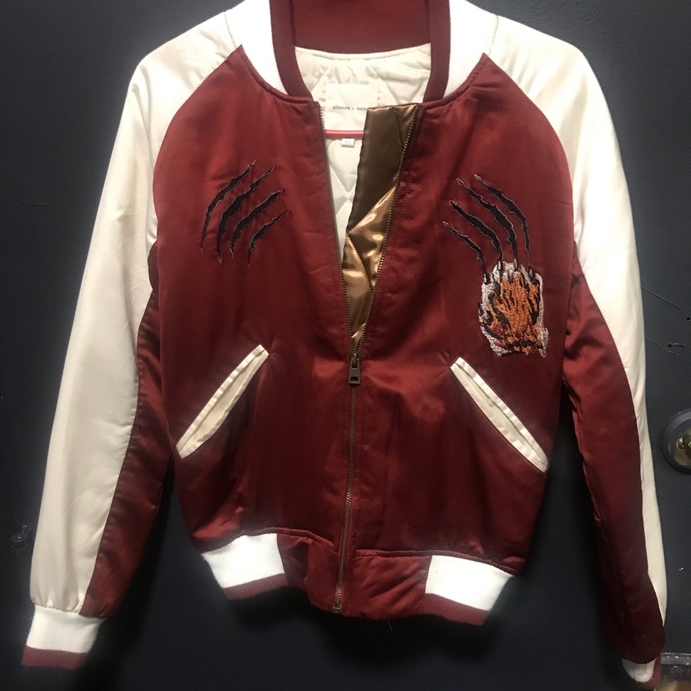 🔥 SILENCE NOISE TOGER BOMBER VINTAGE SILK AUTHENTIC PREOWNED LIKE NEW